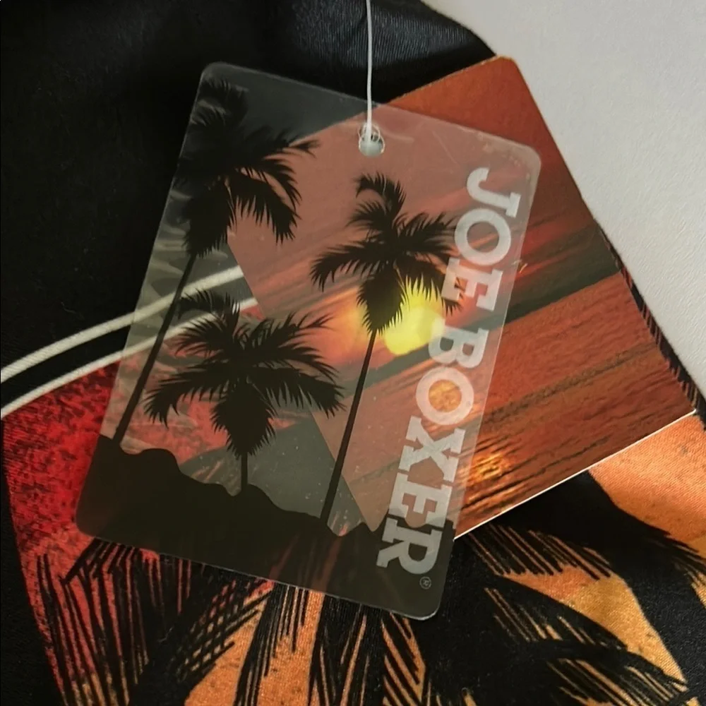 Joe Boxer Black and Orange Board Shorts Tropical Design